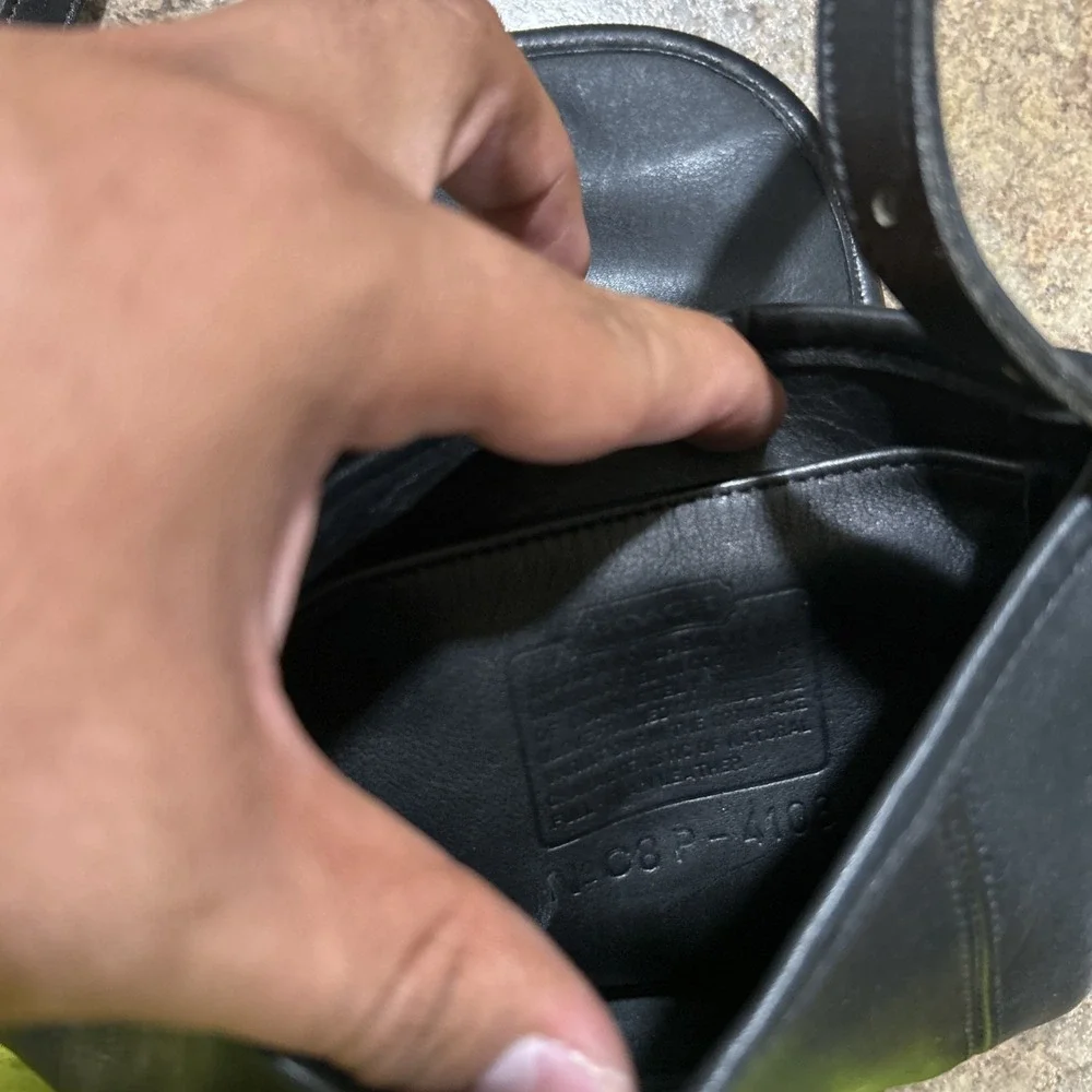 Vintage COACH - C8P- 4108 - Black Leather Shoulder Bag - A Rare Find!